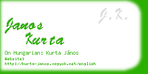 janos kurta business card
