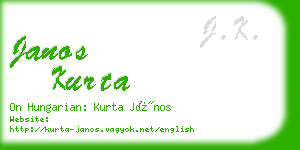 janos kurta business card